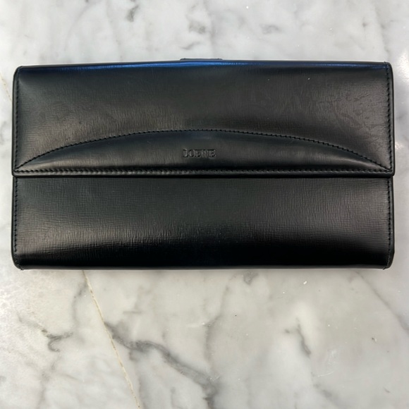 Loewe Handbags - LOEWE Black Long Wallet Calfskin Leather Women Like New Make Offer!